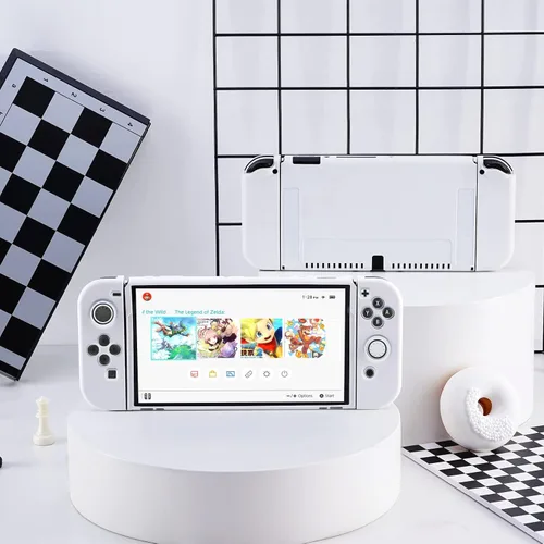 Vista 6 de JINGDU Protective Case Compatible with Switch OLED, Dockable TPU Cover Accessories for Switch OLED Console and Grip Joy-Con, The Switch Protector