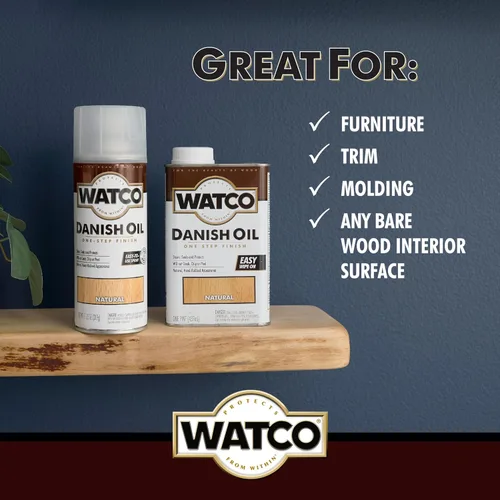 Vista 4 de Watco Aceite Danés Acabado para Madera en Aerosol, 11.25 oz, Natural