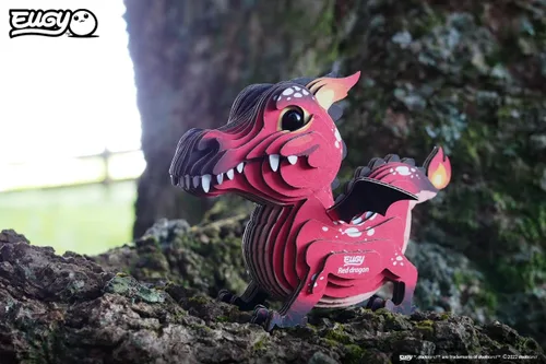 Vista 8 de Eugy Rompecabezas 3D de Dragón Rojo, 24 piezas, respetuoso con el medio ambiente, juguete educativo para niños, niñas y niños a partir de 6 años