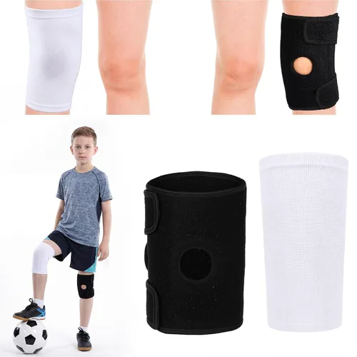Vista 12 de 2 rodilleras para niños, rodilleras de compresión para niños y niñas, básquetbol, voleibol, deportes y gimnasia (negro, M)
