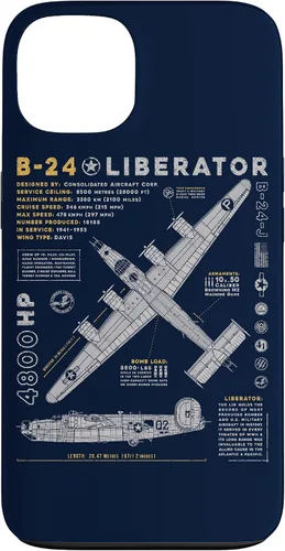 Vista 6 de iPhone 15 B-24 Liberator Consolidated Aircraft B24 Bomber Vintage Case