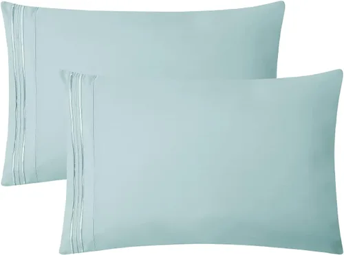 Vista 7 de Clara Clark Fundas de almohada de tamaño estándar – Funda de almohada ultra suave, fundas de almohada de microfibra ligera tamaño Queen – Juego de 2