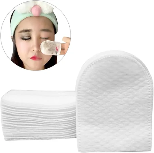 Vista 3 de 240 almohadillas de algodón de bolsillo en forma de U, almohadillas de algodón facial para maquillaje, cosméticos suaves con caja de almacenamiento