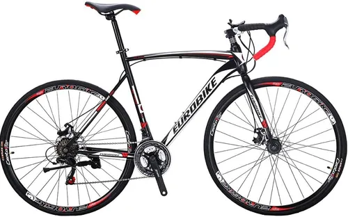 Vista 2 de Eurobike HY XC550 Bicicleta de carretera, bicicleta de carretera de 21 velocidades para adultos, hombres y mujeres, freno de disco 700C bicicleta