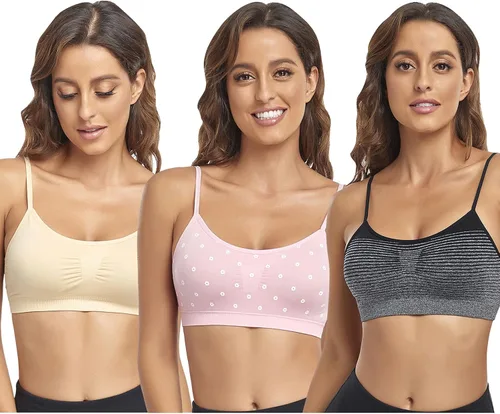 Vista 10 de Litthing Bralettes Padded for Women Cami Strap Bra Seamless Sportsbra Wireless Comfort Yoga Lightly T-Shirt Tank Tops