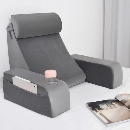 Vista 9 de ENITYA Almohada de lectura de 19 pulgadas para cama con soporte firme