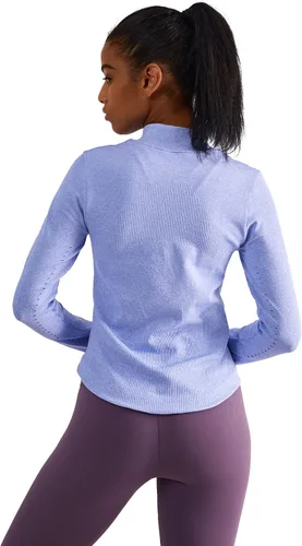 Vista 3 de Chaqueta deportiva de manga larga para mujer, con cremallera completa, para correr, entrenamiento, yoga, ropa deportiva con agujeros para el pulgar
