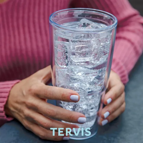 Vista 6 de Tervis Vaso aislado de doble pared con diseño de gato a cuadros hecho en Estados Unidos mantiene las bebidas frías y calientes, 24 onzas, clásico