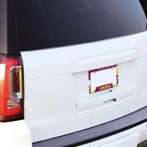 Vista 4 de Rico Industries ASU Wave - Marco de matrícula cromado de 12 x 6 pulgadas de la NCAA Arizona State Sun Devils para automóvil, camión, SUV Ola