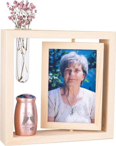 Vista 18 de Bivei Urnas pequeñas para cenizas humanas, urna personalizada de recuerdo con foto y texto para hombres y mujeres, mini urnas para adultos