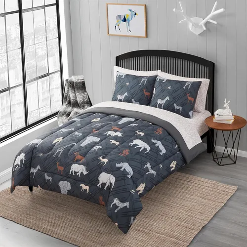 Vista 24 de Juego de edredón con diseño de baloncesto tamaño individual – Ropa de cama en una bolsa con sábanas, fundas de almohada y fundas decorativas