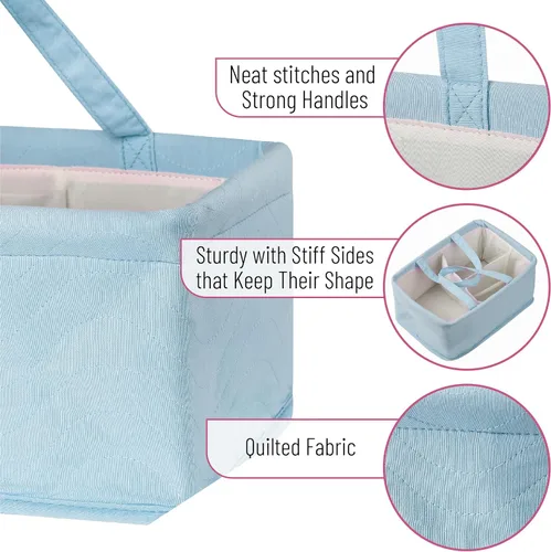 Vista 3 de Mr. Pen - Organizador de pañales para bebés, azul, organizador de pañales para bebés con asa, tamaño compacto, plegable y portátil Organizador