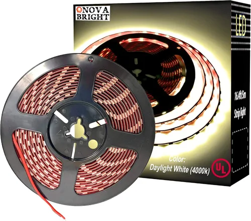 Vista 9 de NovaBright - Tira de luces LED de grado comercial - Iluminación de cinta flexible fácil de instalar con tiras adhesivas profesionales 3M - Regulable