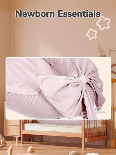 Vista 3 de EAQ Tumbona para bebé, tumbona infantil para recién nacido, funda portátil para nido de bebé, transpirable y suave, artículos esenciales para recién