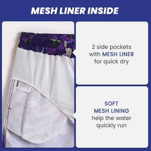 Vista 3 de Maamgic Traje de baño de secado rápido, para hombre, bermudas para nadar, pantalones cortos de 7 con forro de malla