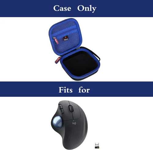 Vista 6 de Funda rígida de viaje compatible con Logitech Ergo M570/M575/M575S/Nulea M501/M509 Trackball Mouse inalámbrico, solo funda