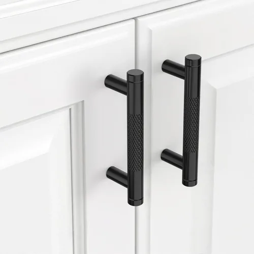 Vista 11 de 9BUILD Tiradores de barra en T de níquel satinado cepillado de 3 pulgadas, paquete de 10 manijas para gabinetes de cocina y tiradores de cajón