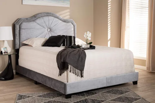 Vista 2 de Baxton Studio Camas (se requiere somier), Queen, gris