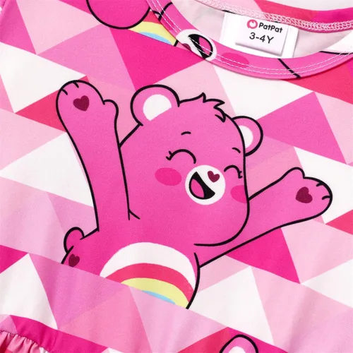 Vista 3 de Care Bears - Vestido de tirantes para niña, vestido de tirantes para niña, vestido acampanado a rayas rosadas, 3M-24 meses