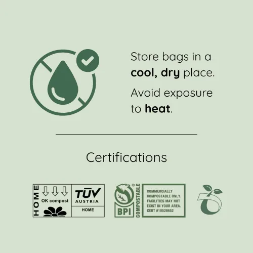 Vista 6 de Bolsas de compost, bolsas de basura compostables de 2.6 galones, bolsas compostables 100 bolsas de compost pequeñas para contenedor de encimera