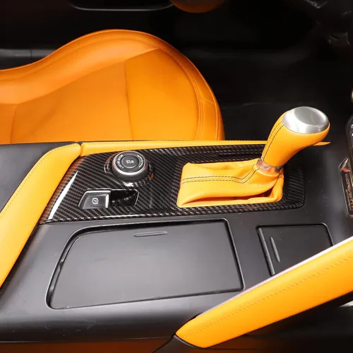 Vista 5 de Sekhyna Cubierta de panel de palanca de cambios ABS 1 unidad compatible con Corvette C7 Stingray 2014-2019 marco de consola central accesorios