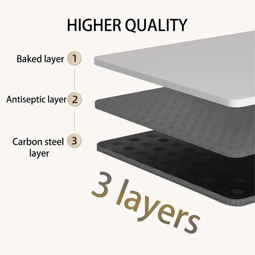 Vista 7 de BYMECOST Bandeja de gestión de cables doble sin taladrar debajo del escritorio, extensible de acero resistente para debajo del escritorio, bandeja