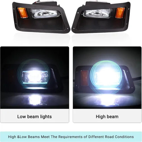 Vista 9 de 10L0L Kit de luces para carrito de golf para Yamaha G14 G16 G19 G22 - Kit de faros delanteros y luces traseras legales de calle con convertidor