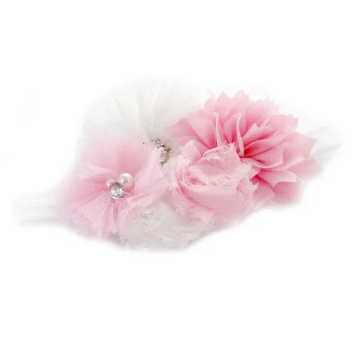 Vista 7 de My Lello Diadema de tela desgastada para bebé, bebé, bebé, niña, elástica, rosa polvorienta