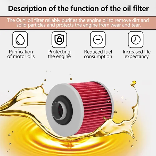 Vista 3 de OuYi Filtro de aceite de motocicleta para Yamaha XV125S XV250S XV500 XV535 XV700 XV750 XV920 XV1000 XV1100 Virago XVS125 XVS250 XVS650 V-star