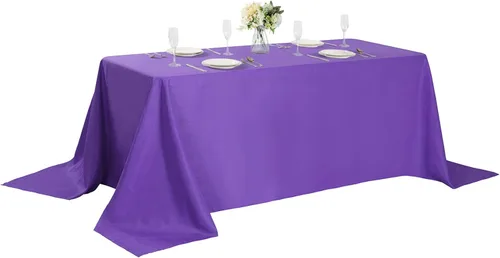 Vista 59 de Mantel rectangular de tela de poliéster lavable de 60 x 120 pulgadas, para decoración de bodas, fiestas, comedores, banquetes