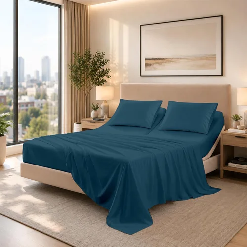Vista 56 de SGI bedding Sábana Queen de 28 pulgadas con cabecera flexible y parte superior dividida, 100% algodón egipcio - 600 número de hilos, sábanas de 01