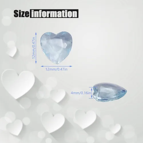 Vista 2 de Corazones acrílicos, 1000 corazones pequeños de plástico, pequeños corazones de plástico para decoración del día de San Valentín, rellenos de jarrón