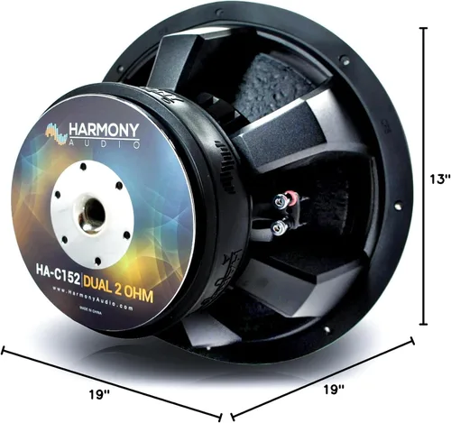 Vista 10 de Harmony Audio HA-C152 Car Stereo Competition Carbon 15" Sub 2800W Dual 2 Ohm Subwoofer Nuevo