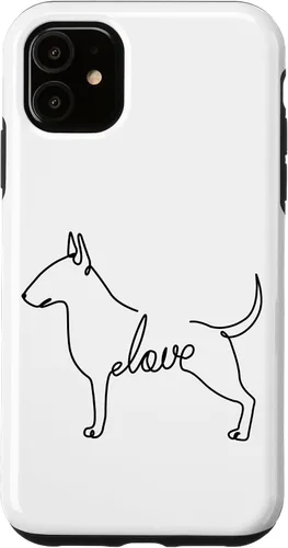 Vista 8 de Bull Terrier Love Bully Dog Love Single Line Art Sketch Case for iPhone 17