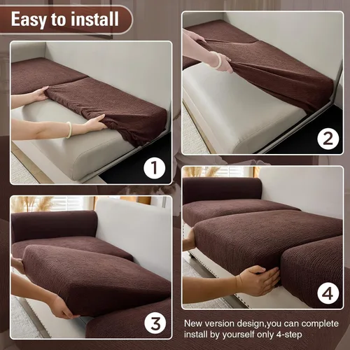 Vista 5 de Fundas de Cojines para Sofá Fundas para Sofás Seccionales Elásticas Lavables Suaves Fundas de Cojines de Asiento Protector de Muebles Fundas