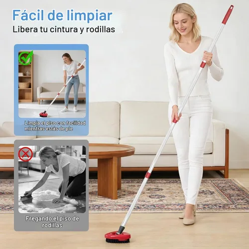 Vista 7 de Mango de trapeador para sistema O Cedar RinseClean de 2 tanques, cepillo de fregado y base de trapeador giratorio compatible con O-Cedar, asas