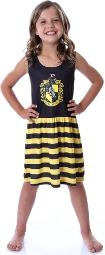 Vista 2 de Harry Potter Camisón de pijama con diseño de rayas y logotipo de cresta para niñas