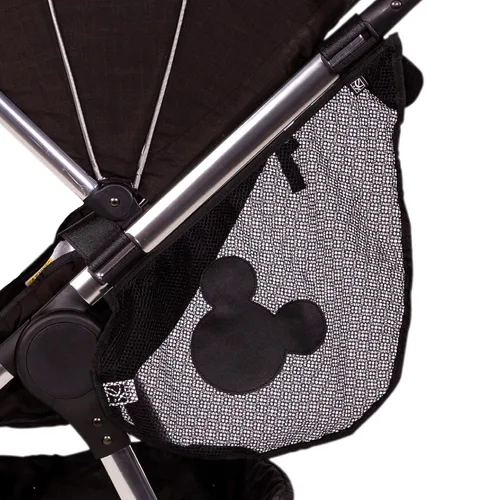 Vista 2 de J.L. Childress Disney Red de carga lateral para bebé, organizador y almacenamiento de cochecito, Mickey Black y Disney Baby Mickey - Ganchos