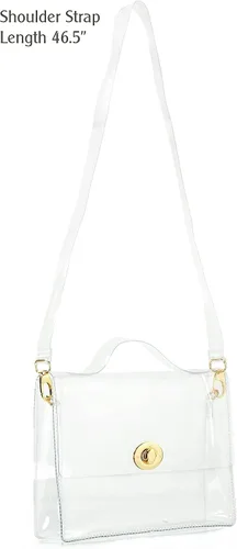 Vista 6 de Bolsa de hombro transparente, bolsa bandolera con cierre de broche de giro