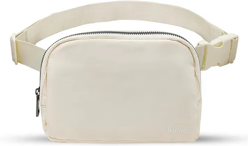 Vista 35 de Cangurera cruzada para mujer, mini bolsa para cinturón de 1 litro con correa ajustable de 32 a 51 pulgadas, bolsa de cintura pequeña para viajes