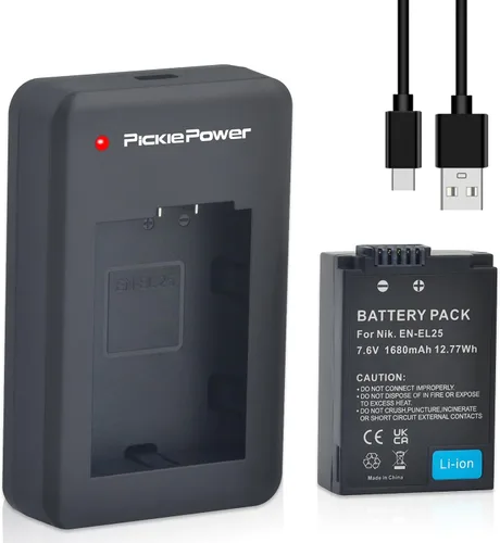 Vista 8 de Batería EN-EL25 EN-EL25A, batería de 1600 mAh y cargador de pantalla LED para Nikon Z30, Z50, cámara ZFC, cargador MH-32