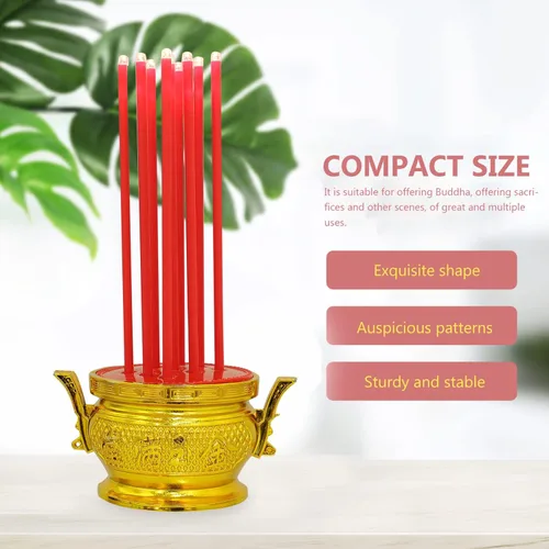 Vista 2 de NUOBESTY Led Decor Quemador de incienso eléctrico Quemador de incienso electrónico LED Lámpara de vela china budista para suministros budistas