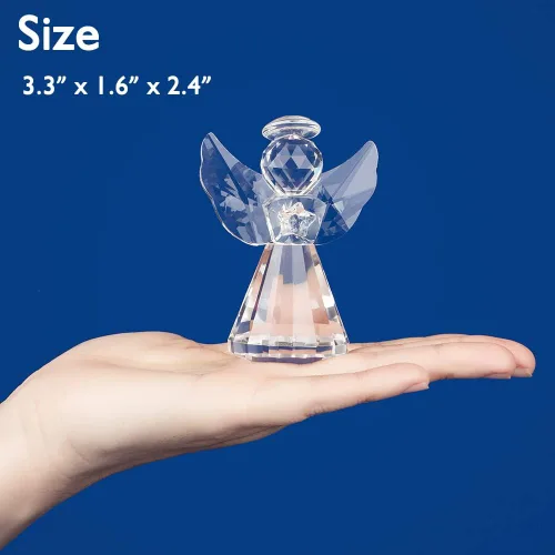 Vista 5 de Colección de figuras de ángel de cristal, bonito adorno de cristal, estatua para decoración del hogar, mesa de animales, regalo coleccionable