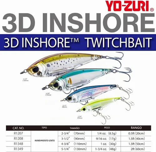 Vista 3 de Duel Yo Zuri R 1348 3 D Inshore Twitchbait ' Ss 110 Mm 4 8