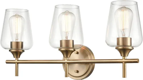 Vista 9 de ML Lighting Ashford - 3 tocador de baño ligero, 10.25 pulgadas de alto y 22 pulgadas de ancho, acabado de níquel cepillado cepillado níquel