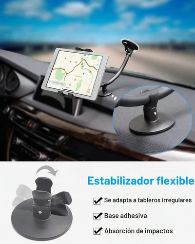Vista 6 de Soporte para tablet para parabrisas de automóvil, ventana de coche/camión, con ventosa de brazo largo, compatible con iPad Pro/Air/Mini, Galaxy