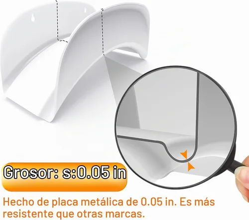 Vista 3 de Gardzen - Soporte de manguera blanco resistente de acero para montaje en pared, soporte para manguera de automóvil, soporte para colgador