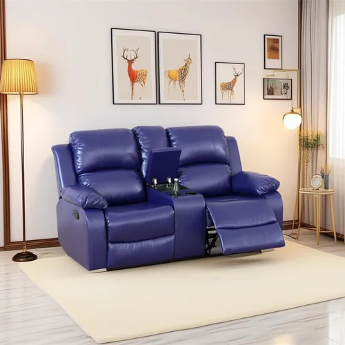 Vista 48 de Conjunto de sofá para sala de Estar, sillón reclinable de cuero transpirable, sofá de 3 plazas para cine en casa con portavasos para apartamento