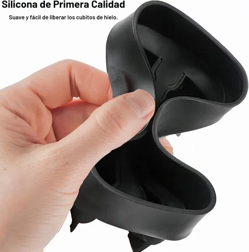 Vista 5 de Bahoki Essentials Moldes de hielo – Bandeja de silicona para cubitos de hielo con tapa – Llena y suelta para hacer hielo – Moldes multiusos