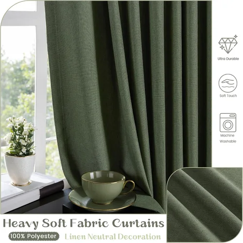 Vista 4 de UHITECH Cortinas plisadas pequeñas de 35 pulgadas de largo, cortinas opacas cortas para ventanas de sótano, aislamiento térmico, cortinas opacas